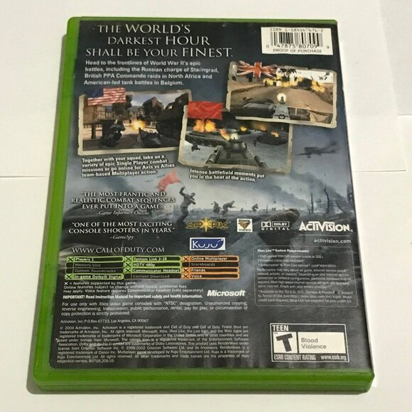 Call of Duty Finest Hour for Xbox Original - Picture 2 of 3